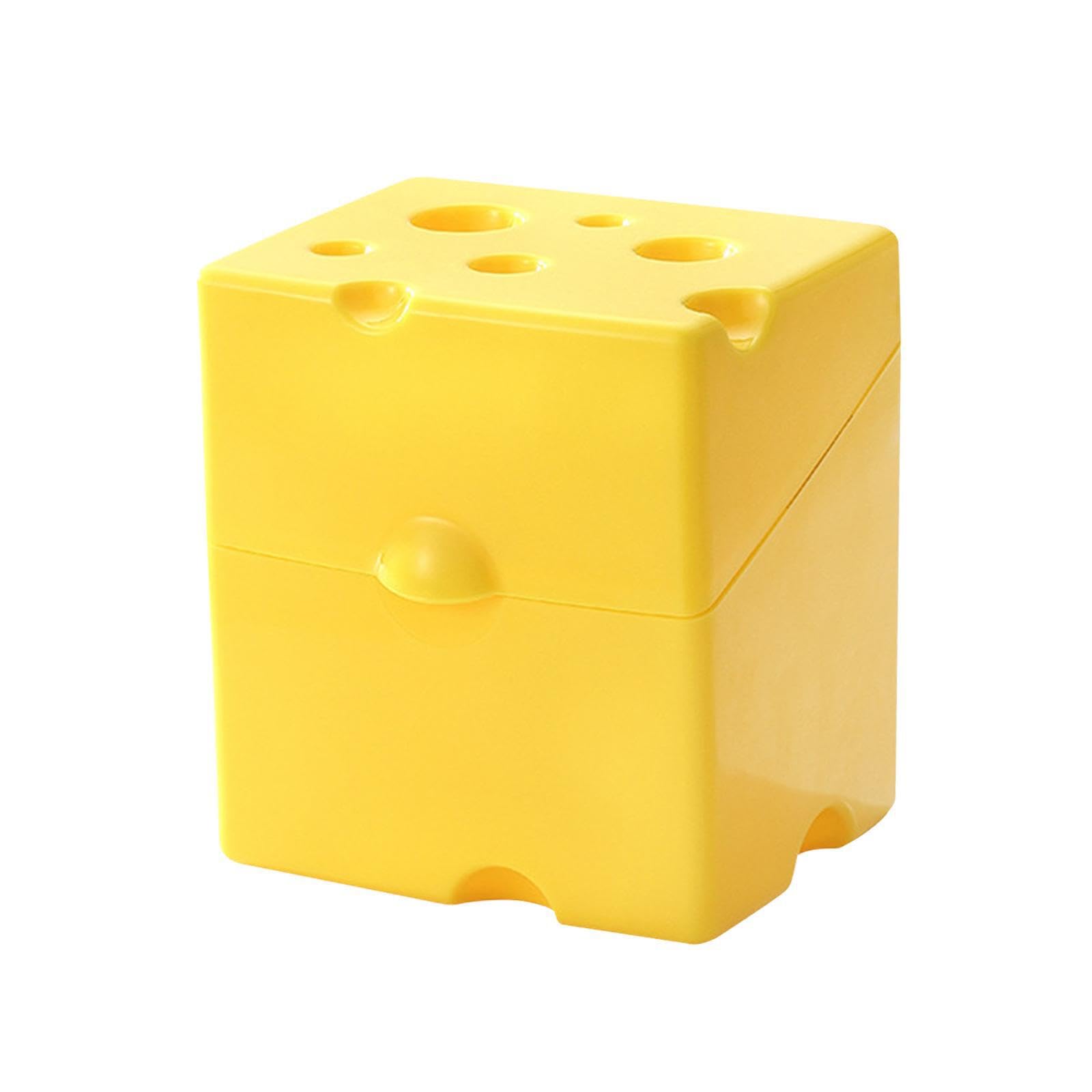PIXZCSA Unique Cheese Slice Storage Box With Airtight Seal Fridge Helps Food Fresh Over Time And Cheese Shape Is Unique And Cute. Sliced Container With Flip