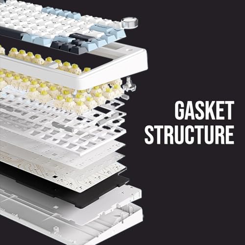 Image of EPOMAKER X Aula F75 75% Wireless Gaming Keyboard, Tri-Mode Bluetooth /2.4GHz /USB-C Mechanical Keyboard, Creamy Keyboard with 5-Layer Padding&Knob, NKRO, RGB (Black Pink Gradient)