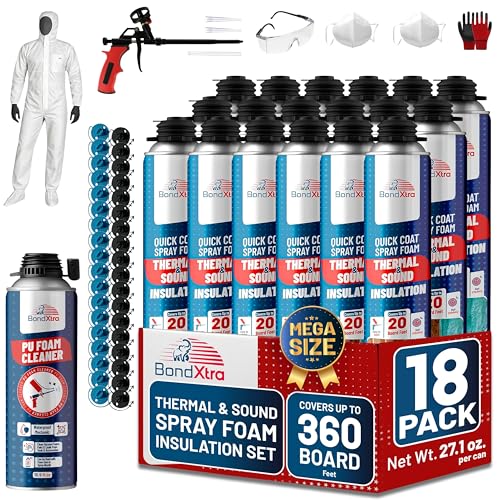 BondXtra Spray Foam Insulation Kit (18 x 32.80 oz/930 gr
