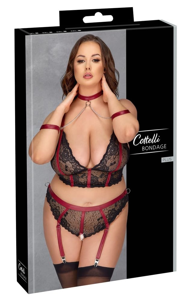 Bra Set Bondage XL Black/Red