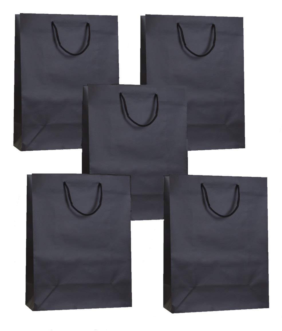 MUST BE BONKERS BLACK MATT LAMINATED MEDIUM BAGS - LUXURY BIRTHDAY PRESENT PARTY GIFT BAG (15 Bags)