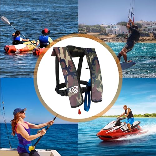 Image of Manual Inflatable Life Jacket for Adults| Supports up to 330 lbs