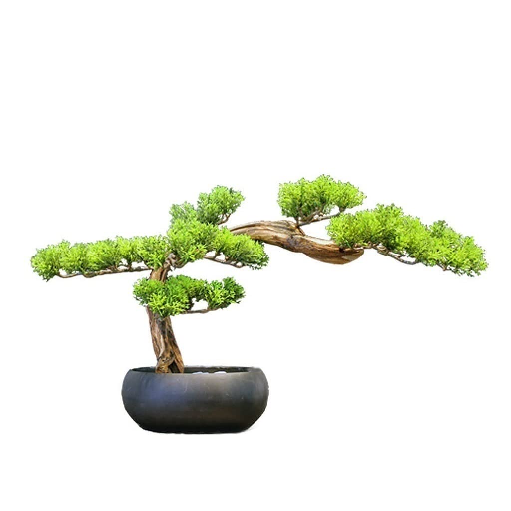 Árbol bonsái Artificial pequeño, simulación de Pino, planta Verde, pequeño Adorno en maceta adecuado para El hogar, la oficina, la estantería, la Mesa de Café, El Porche, El Adorno