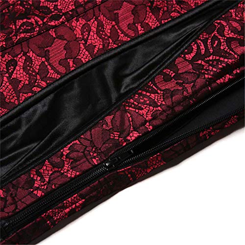 Korsett Corsage Top Korsage Mit Träger Bustier Elegant Burlesque Gothic Satin Spitzen Kette Halloween – Bild 4