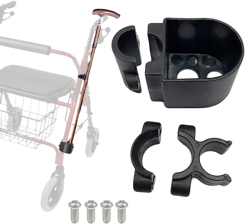 Rollator Walker Cane Holder, Adjustable Crutch Bracket for Wheelchairs, Rollators, Knee Scooters : Health & Household