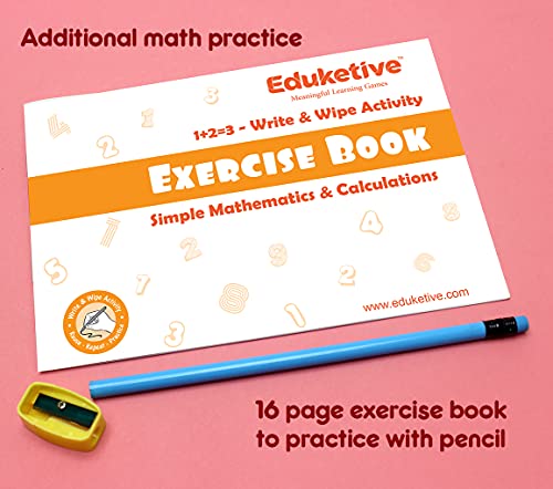 Image of (Combo of 2) PREMATH+Word Scramble Write & Wipe Reusable Activities Educational Games with Exercise Book