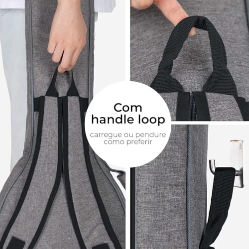 Capa Para Guitarra Acolchoada Voik BG-2200C Cinza Alça Dupla