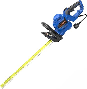 GARCARE Electric Hedge Trimmer Corded - 4.5 Amp, 24-Inch Dual-Action Blades, Rotary Handle, Safety Switches for Hedges, Shrubs, and Branches
