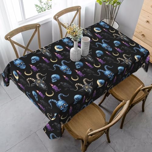 Nappe de table crâne de chèvre gothique corbeau 137x183cm imperméable - 2