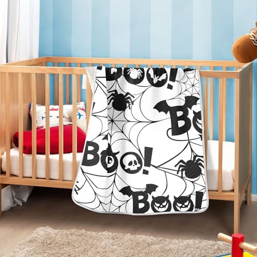 Ollabaky G383908818P749C793S1730 Boo Spider Web Monster Halloween Unisex Baby Blanket Boys Girls Cotton Throw Blanket Swaddle Blanket thumb #5