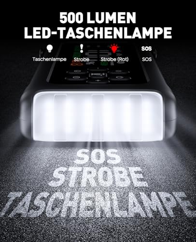 5000A Starthilfe Powerbank mit 150PSI Kompressor, 12V Auto Starthilfe Powerbank für 12 V(Bis zu All Benzin und 9.0L Dieselmotor)，Booster… – Ansicht 5