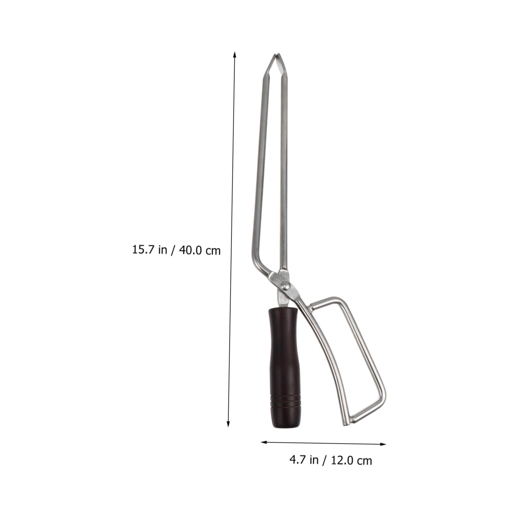Pinza per Barbecue Carbone Lunga in Acciaio Inossidabile Manico in Legno | Festa Estiva, Outdoor Barbecue, Design Ergonomico e Resistenza alle Macchie