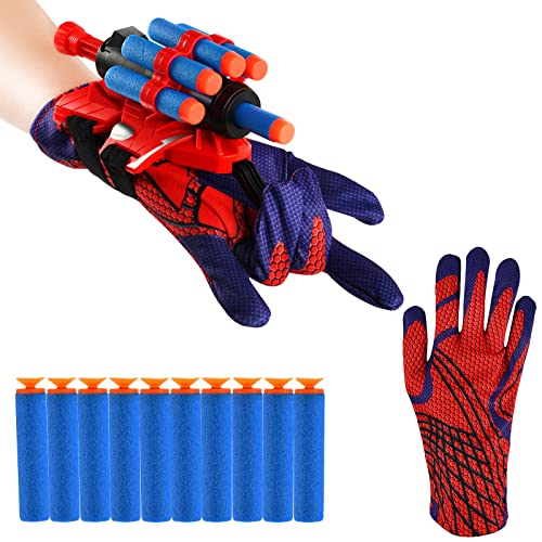 Guanti Lancia Ragnatele Spider-Man Per Bambini - Set Con 2 Guanti, Lanciatori E Dardi A Ventosa - Foto 11