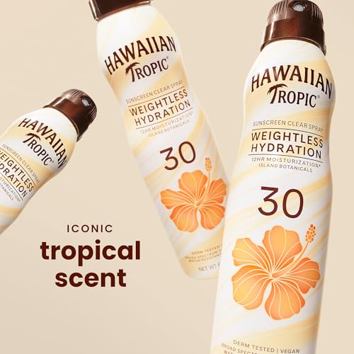 Hawaiian Tropic Weightless Hydration Clear Spray Sunscreen SPF 30, 6 oz | SPF 30 Sunscreen Spray, Sunblock, Oxybenzone Free, 6 oz each Twin Pack - Image 4
