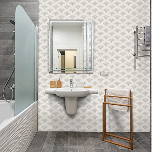 Boho Wallpaper Peel And Stick Modern Wallpaper Boho Contact Paper For Cabinets Self-Adhesive Removable Wallpaper For Bedroom Scallop Geometric Wallpaper Retro Accent Wall Drawer Liner 17.3”×78.7” #TOP6