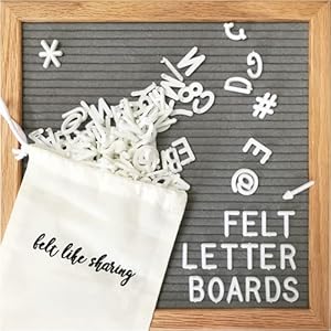 Felt Letter Board, 10x10in Changeable Letter Board with Letters White 300 Piece – Felt Message Board, Oak Frame Wooden…