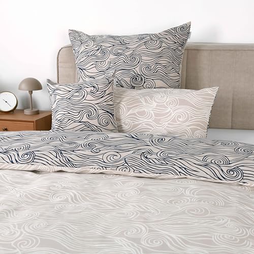 Linge de lit en percale de coton doux avec fermeture éclair