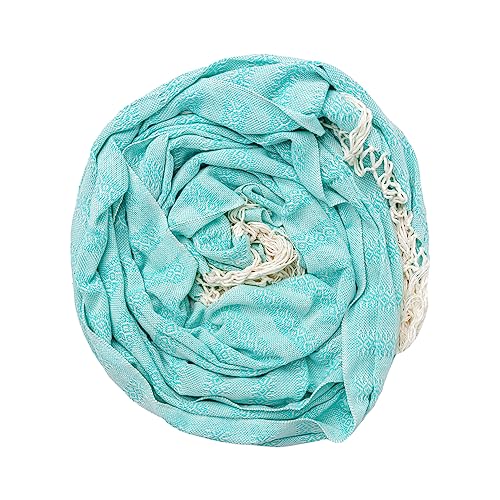Mexican Rebozo Shawl, Scarf, Birth Wrap, 100% Cottton, Handmade, 98.5", Mint.3