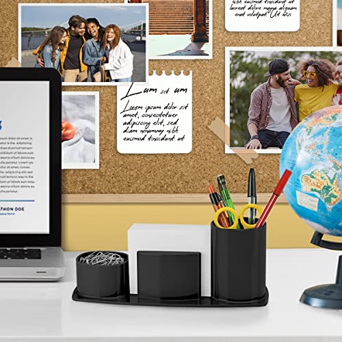 Acrimet Millennium Desktop Organizer Holder For Pen, Pencil, Clip, Paper And Desk Accessories (Plastic) (Paper Included) (Black Color) #TOP4