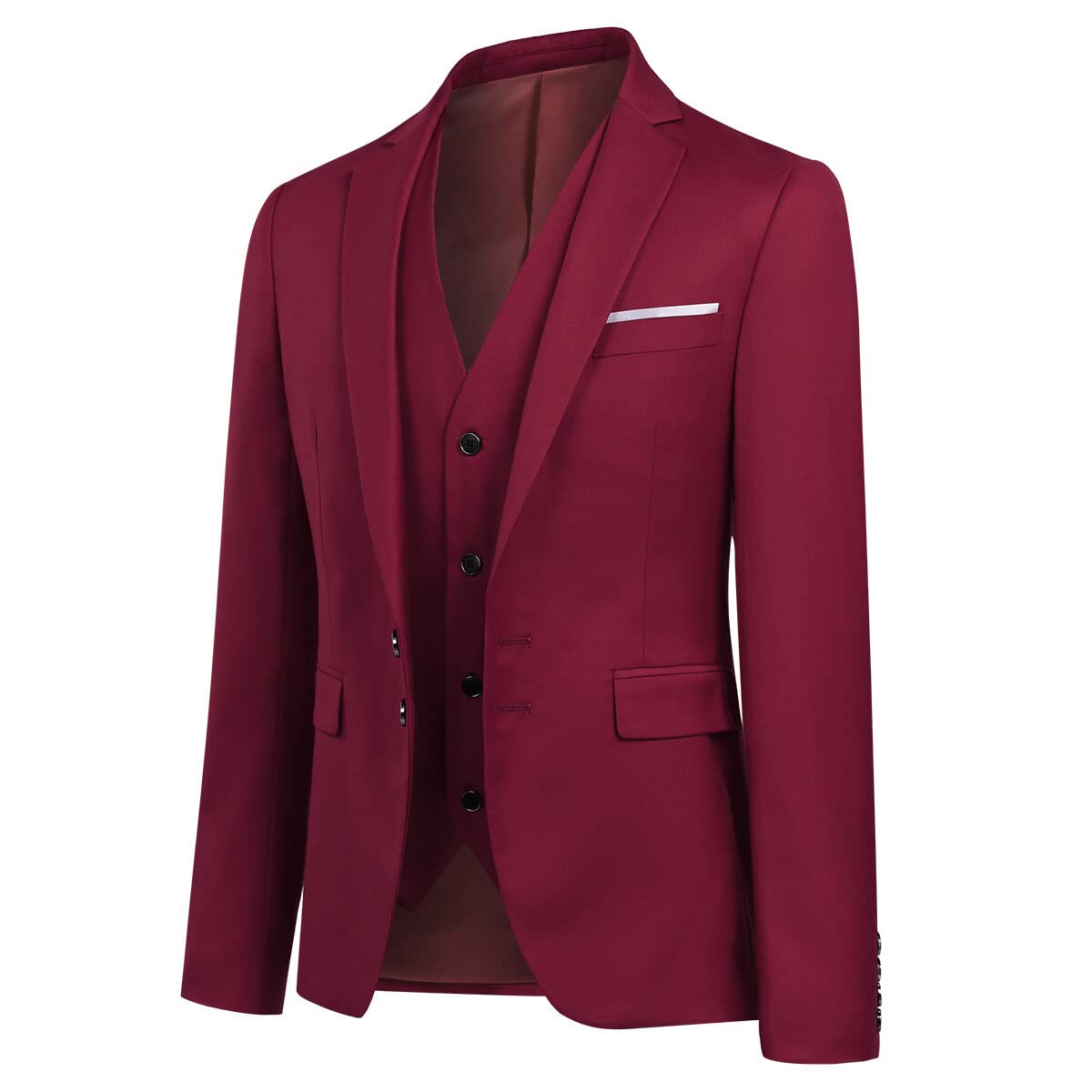 YOUTHUP Blazer da Uomo Giacca da Abito con 2 Bottoni Formale Monopetto Slim Fit Elegante Giacche da Smoking