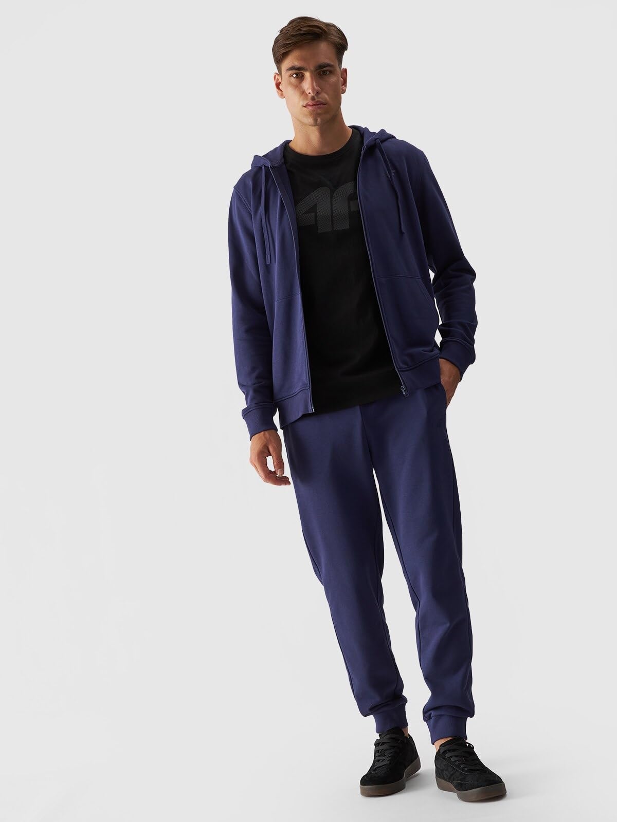 BLUZA 4F MĘSKA SPORTOWA Z KAPTUREM DRESOWA ROZPINANA