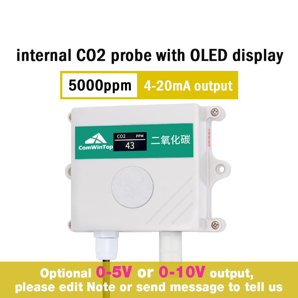 Kohlendioxid-Sensor, landwirtschaftliches Gewächshaus, hochpräzise, industriell, 0–5000 ppm, 4–20 mA, 0–5 V, 0–10 V, CO2-Sender mit Display