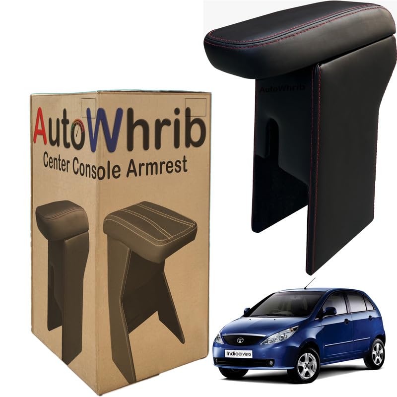 Image of Car Arm Rest For Inidica Vista Armrest with Storage Box & Soft Cushion Pad, Luxury Arm Rest, Black Colour