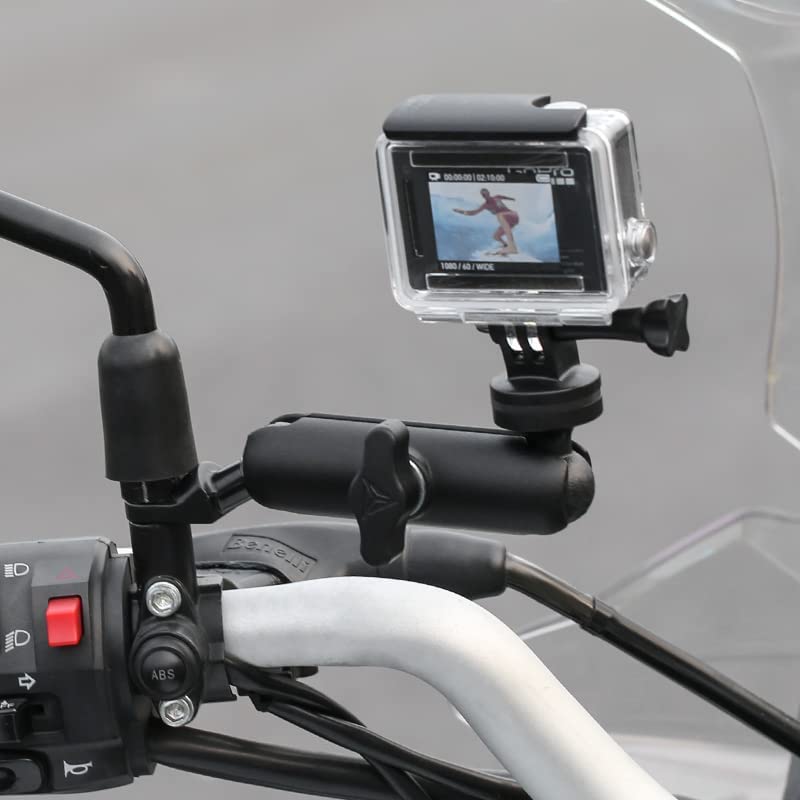 Image of Action Pro 360Motorcycle Bike Camera Holder Handlebar Mount Bracket 1 /4 Metal Stand Compatible with GoPro-13 /12 /11 /10 /9 /8 /7 /6 /5 /4 Action Cameras Accessories