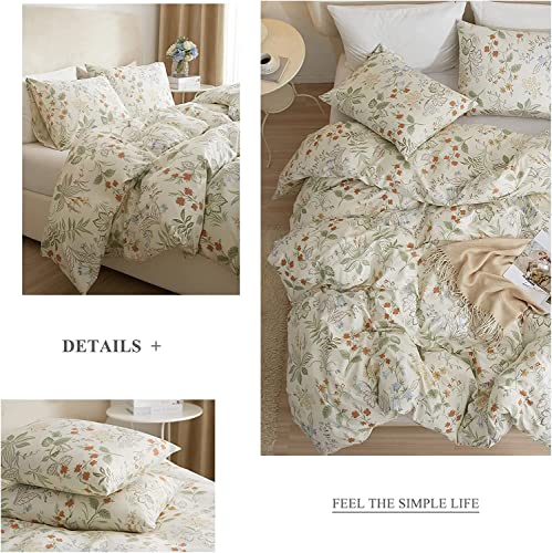 Image of LifeTB Garden Floral King Comforter Set Chic Flower Leaves Print