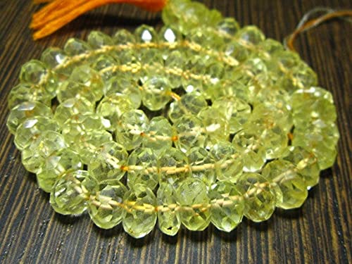 Citrine Big Rondelles 7-8mm, Fil de Pierres Solaire pour Créer Vos Bijoux d'Été Lumineux