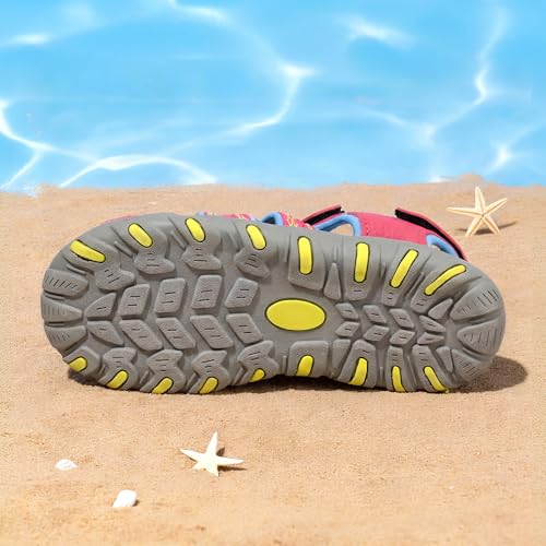Image of DREAM PAIRS Unisex Summer Water Athletic Sandals | Closed-Toe Protection Quick-Drying Upper Comfort Footbed Durable Non-Slip Sole Hook-And-Loop Outdoor Sport Walk Hike