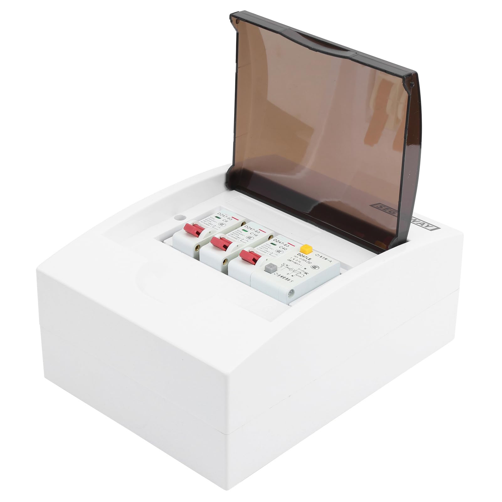 Boîte à Fusibles 2 Voies avec Disjoncteur Différentiel 40A 30mA et 2 Disjoncteurs pour Garage, Atelier et Maison, IP65 Étanche, Installation Facile