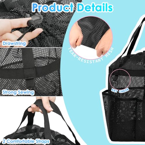 Fammart-Mesh-Shower-Caddy-Portable-with-Drawstring-Dorm-Room-Essentials-for-College-Girls-Guys-8-Pocket-Extra-Large-Shower-Bag-Basket-Tote-for-Camping-Beach-Gym-Travel-Toiletry-Bathroom