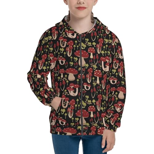Mushroom Kid Hoodies Boys Zip Up Sweatshirts Girls Pullover with Pocket3