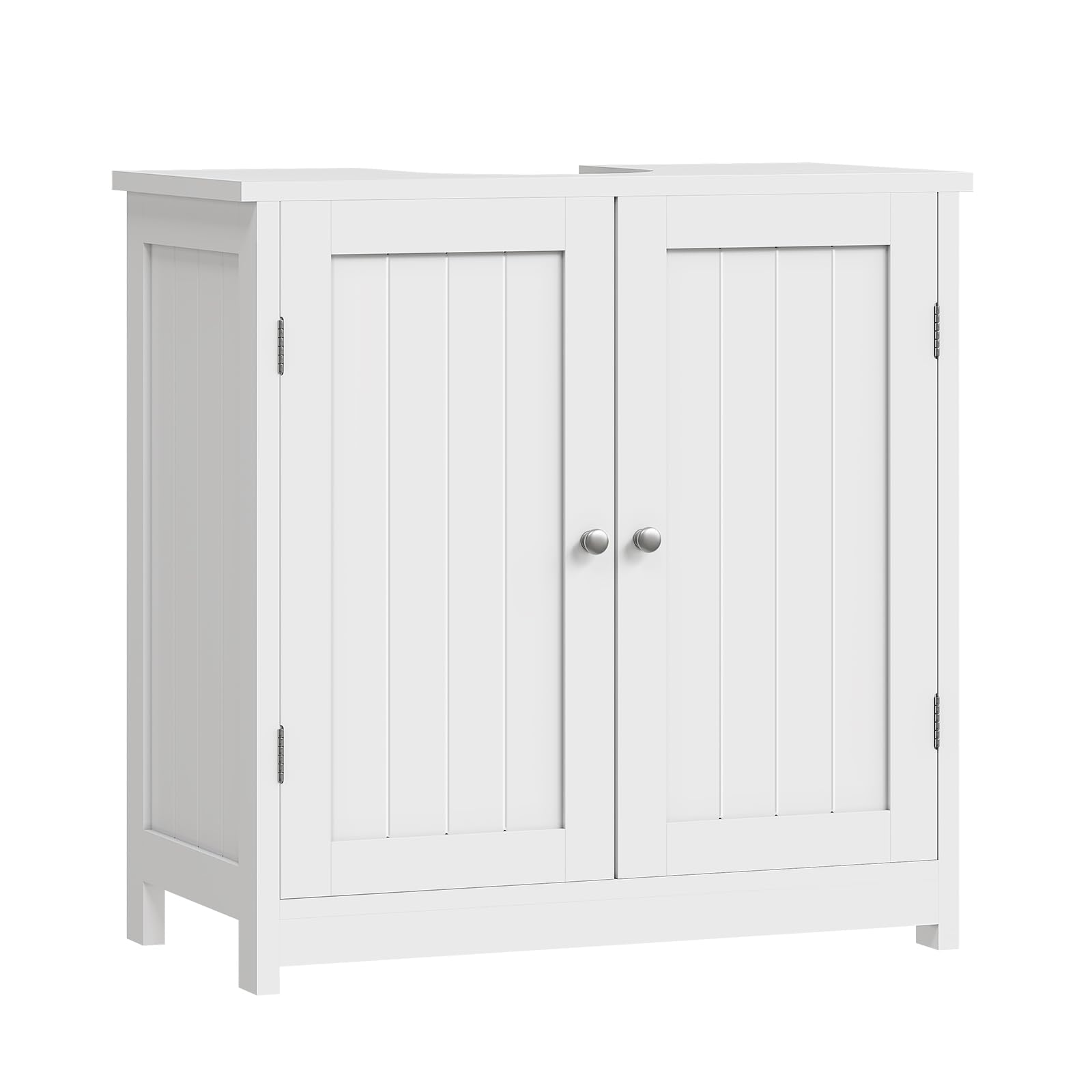 WOLTU Waschbeckenunterschrank, Unterschrank, Badezimmerschrank mit 2 Türen, Badschrank Badregal Waschtisch Holz Weiß Bad waschbecken 60x60x30cm