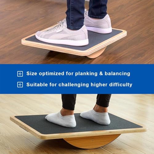 StrongTek Professional Wooden Balance Board, Rocker Board, Wood Standing Desk Accessory, Balancing Board for Under Desk, Anti Slip Roller, Core Strength, Stability, Office Wobble Boards - Image 6