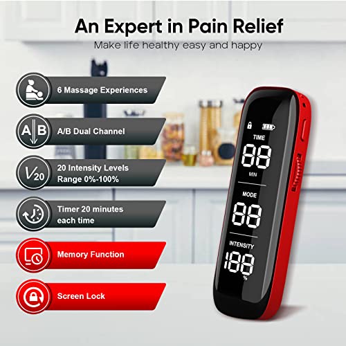 Tens Unit Muscle Stimulator For Pain Relief, Portable And Rechargeable, 6 Modes Electronic Pulse Ems Tens Machine Mini Massager For Physical Therapy Sciatica And Shoulder Recovery #TOP1