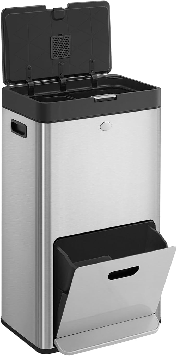 Amazon｜ゴミ箱 2段式3分別 縦型 合計60L ペダル式ダストボックス