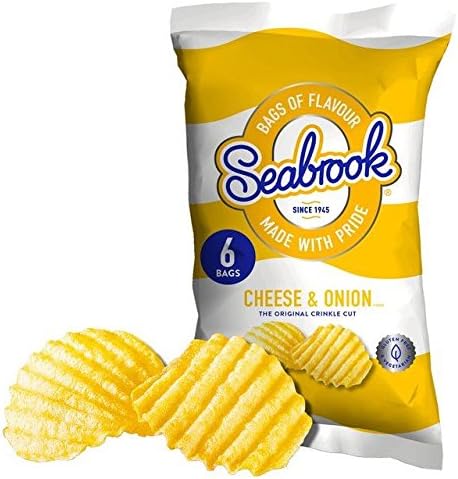 Crinkle Cut Cheese & Onion Crisps 25g x 6 per pack