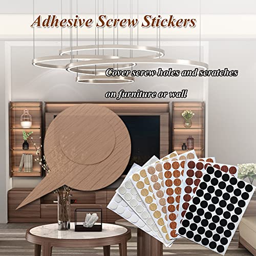 21mm Tapas Adhesivas para Agujeros de Tornillos de PVC, 378 piezas, Diseño Grano de Madera miniatura 2