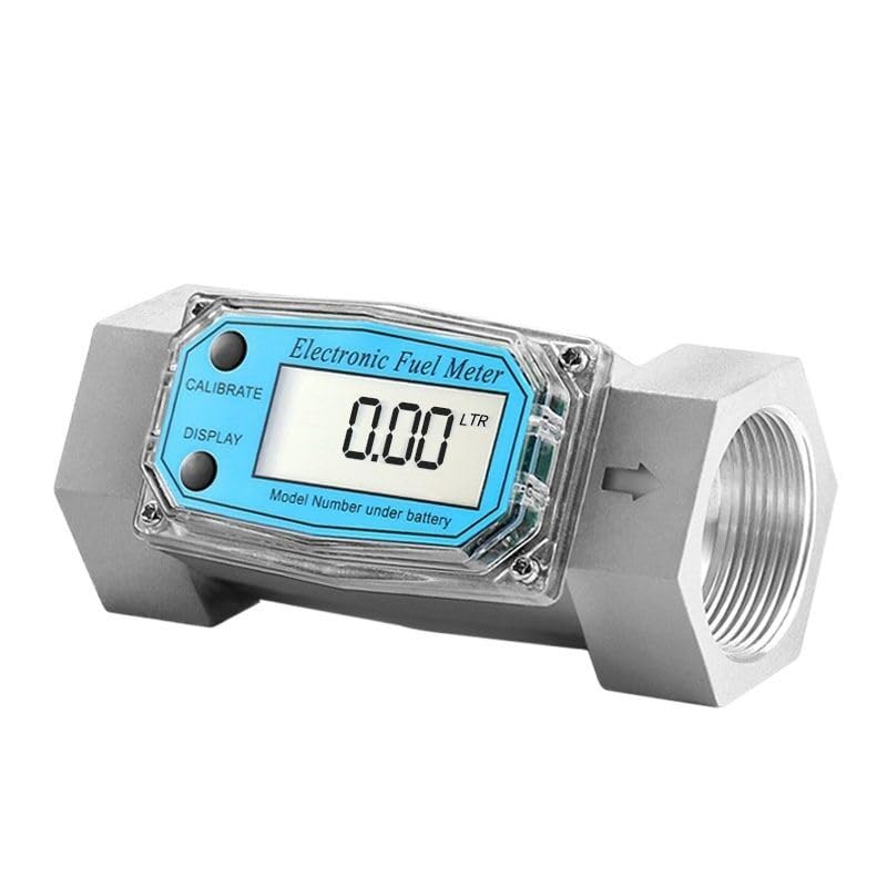 2 Zoll, 3/4, kleiner Edelstahl-Flüssigkeits-Digital-Turbinen-Wasserdurchflussmesser, Turbine for Wasser-Kraftstoff-Diesel-Oli (Color : 1.5inch)