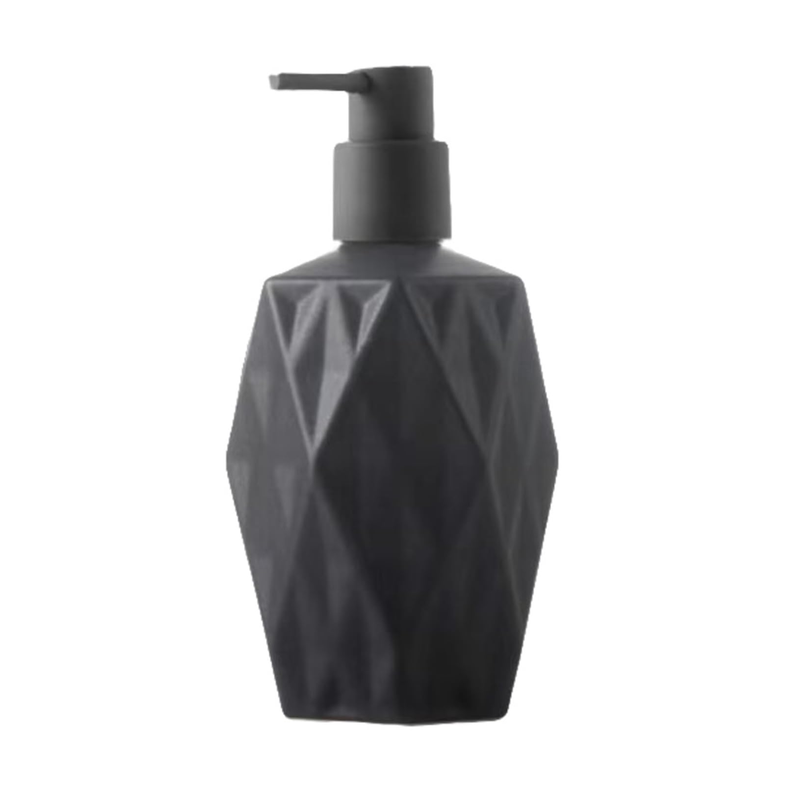 WDSOPK Bathroom accessories Soap Dispenser Geometric Shape Shampoo Pump Dispenser Ceramic Lotion Dispenser for Bathroom Countertop Kitchen Home & Kitchen (Black)