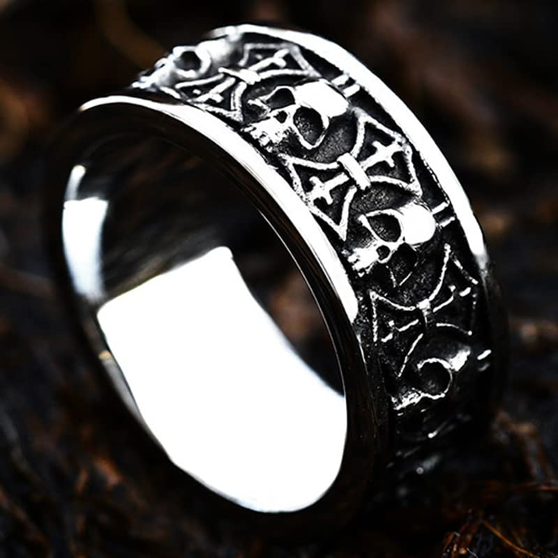 Image of Death Skull Ring for Men Stainless Steel Jewelry Biker Rings Scary Death Ring Skull for Gifts
