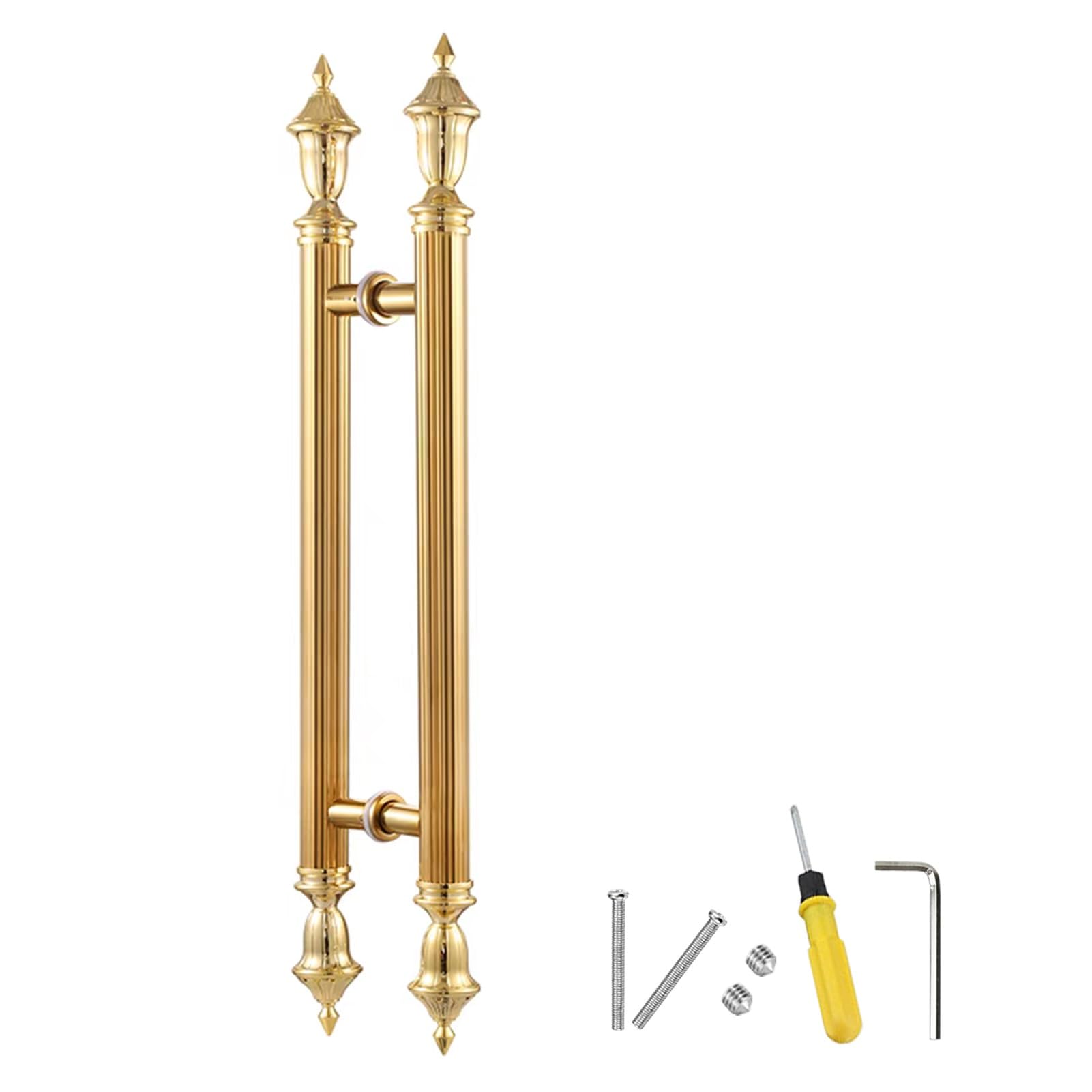 MXXQRHF Antique Gold Double Sided Push Pull Door Handle, 80cm Glass Shower and Office Hardware, Stylish Sliding Door Pulls for Home & Commercial Use