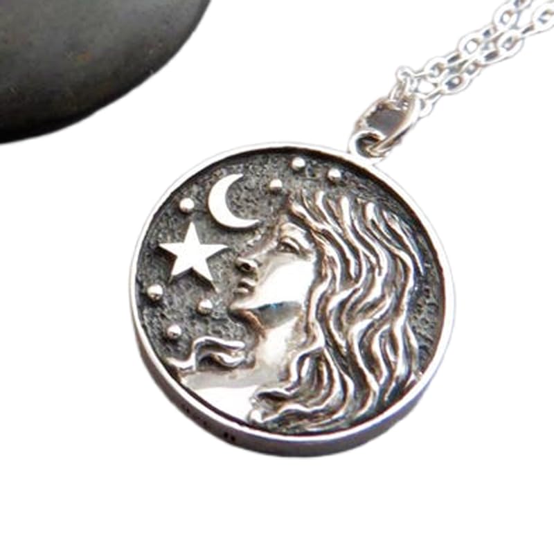 Collar de Virgo de plata de ley 925 con colgante signo zodiacal y cadena de 45 cm L_PN_0245