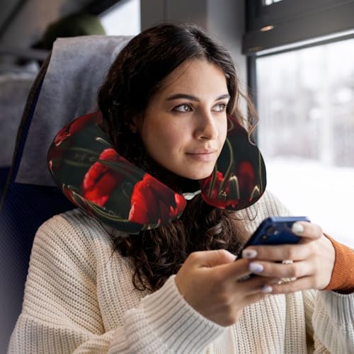 Almohada cervical poliéster negra para viaje miniatura 6