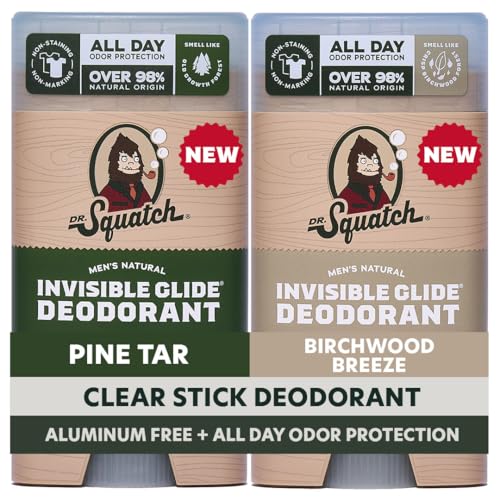 Dr. Squatch Invisible Glide Natural Deodorant Men, Aluminum Free (2-Pack) - image 1