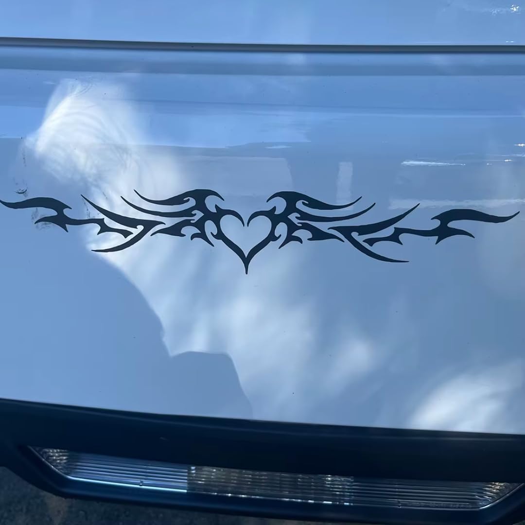 Naklejki samochodowe na Fire Heart Wings Naklejki dekoracyjne do samochodu osłona okienna Die Cut Tuning Auto Bumper Decals Accessories