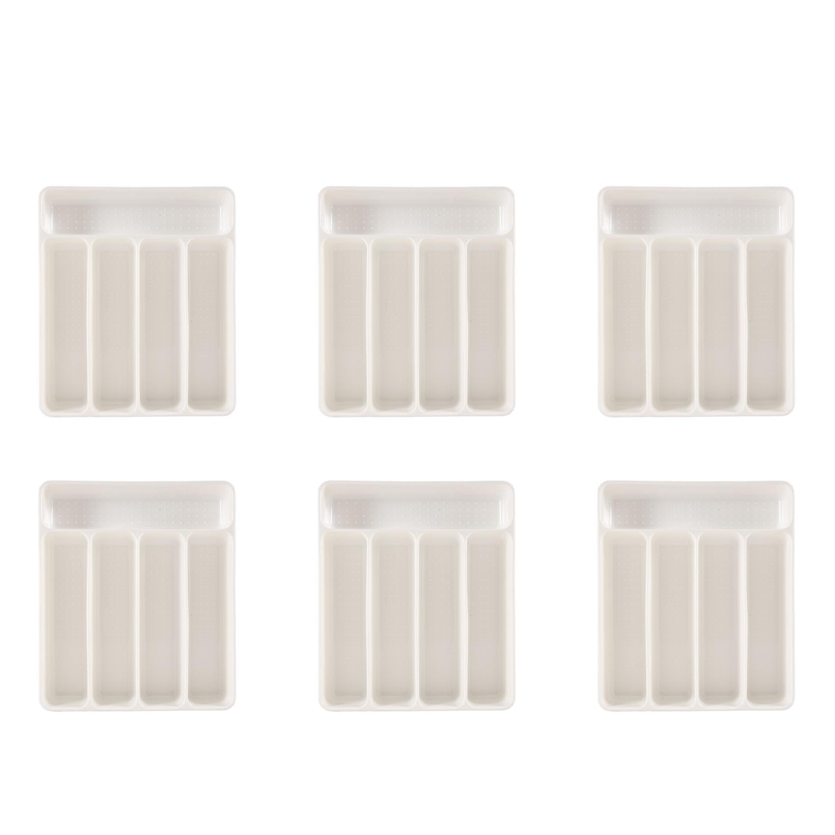 Hndhbfgrt 6X New Kitchen Drawer Organizer Tray Spoon Cutlery Separation Finishing Storage Box Cutlery Kitchen Storage White