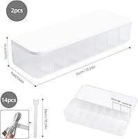 Vista 7 de 2 Pcs Cable Organizer Storage Box with 14 Wire Ties,Desktop Cable Management Box with Lid,Power Cord Organizer for Office,Home,Desk Accessories